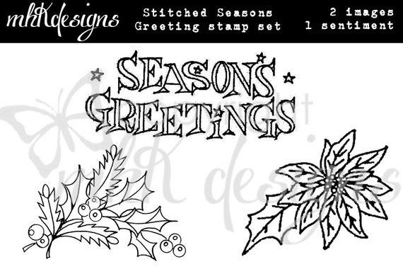 Stitched Season's Greetings Digital Stamp Set