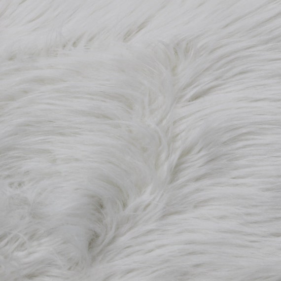 White 60 Wide Shag Fur Fabric by the yardSoft Fake Fur