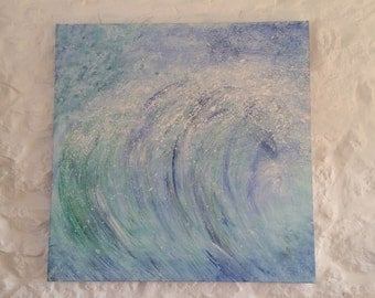 Stormy sea surf abstract painting 90cm x 90cm