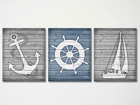 Rustic Nautical Decor Rustic Anchor Art by NauticalDecorShop