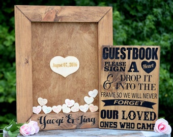 Wedding Guest Book Alternative - Heart Drop Guest Book - Guest Book Drop Box - Guest Book Sign - Guestbook Drop Box - Guest Book Ideas