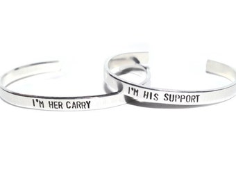 League of Legends or Gaming Role Custom Set of 2 Aluminum Cuff Bracelet (1/4 inch)