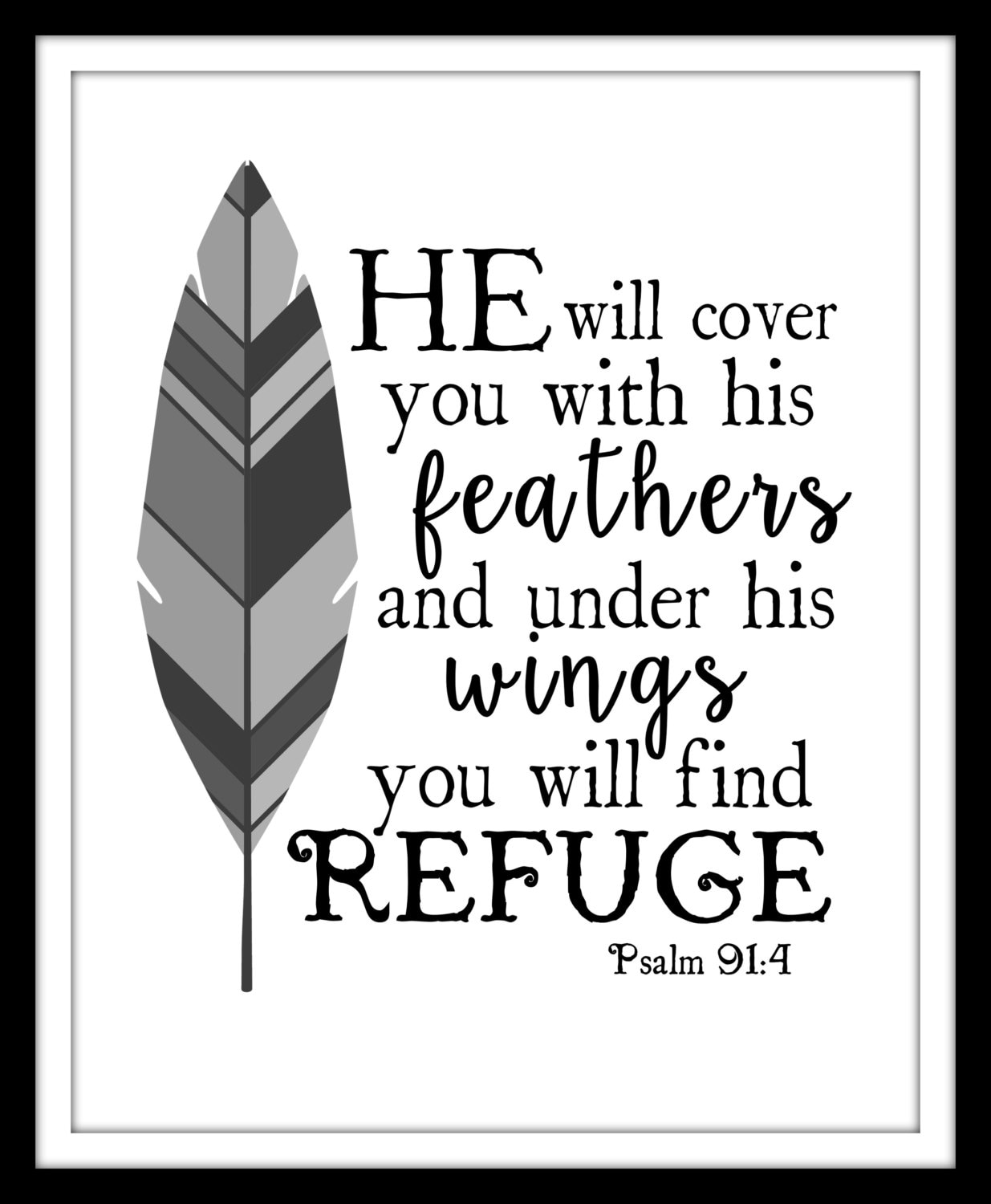 Psalm 91 4 Print Word Art Biblical Prints Verse psalm-91-4-print-word-art-biblical-prints-verse
