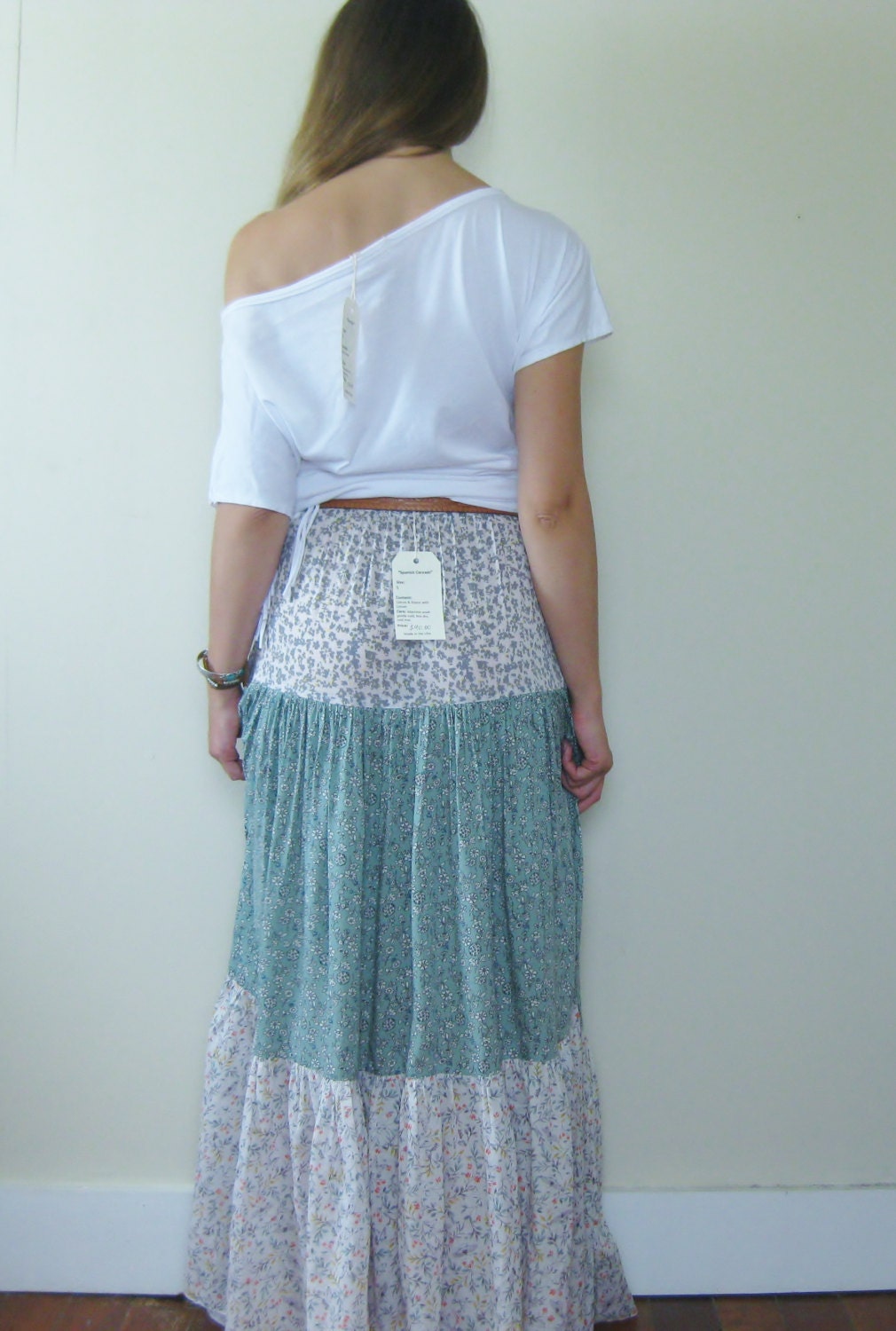 Maxi skirt Tiered skirt. Peasant skirt Gypsy skirt. Boho