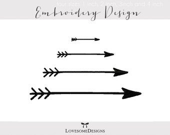 Arrows Four Sizes 1inch 2inch 3inch 4inch Embroidery Design, Tribal Arrows, Embroidery Arrows, Arrows Embroidery Design, Modern Embroidery