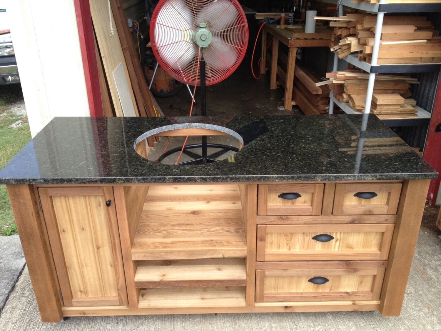 Grill Table for Kamado Joe Big Green Egg Primo by RusticWoodWorx