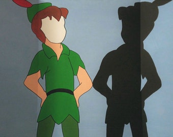 READY TO SHIP! Peter Pan & His Shadow- Hand Drawn and Painted Photo Op Display / Cutout Board!