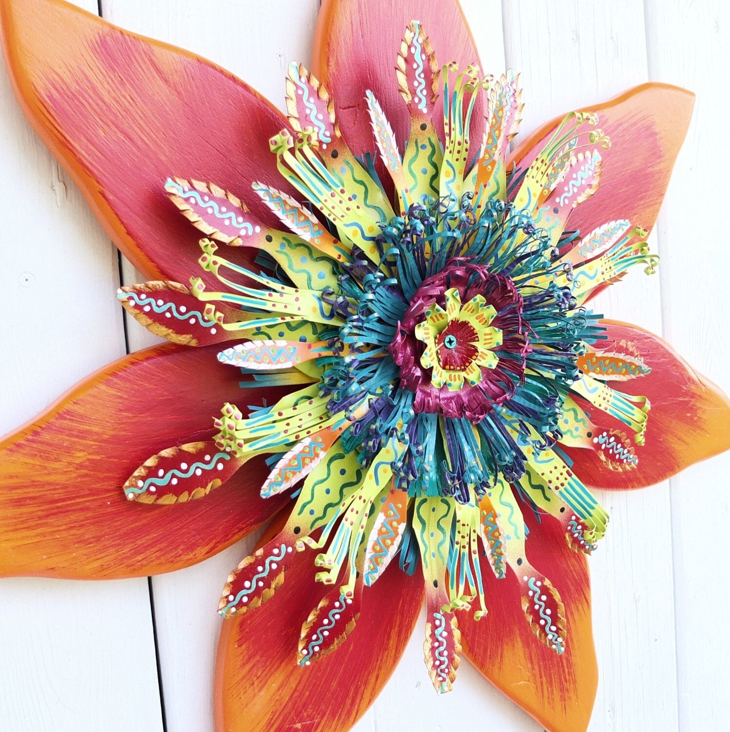 Bohemian Decor Outdoor Wall Decor Junk Gypsy Decor Colorful