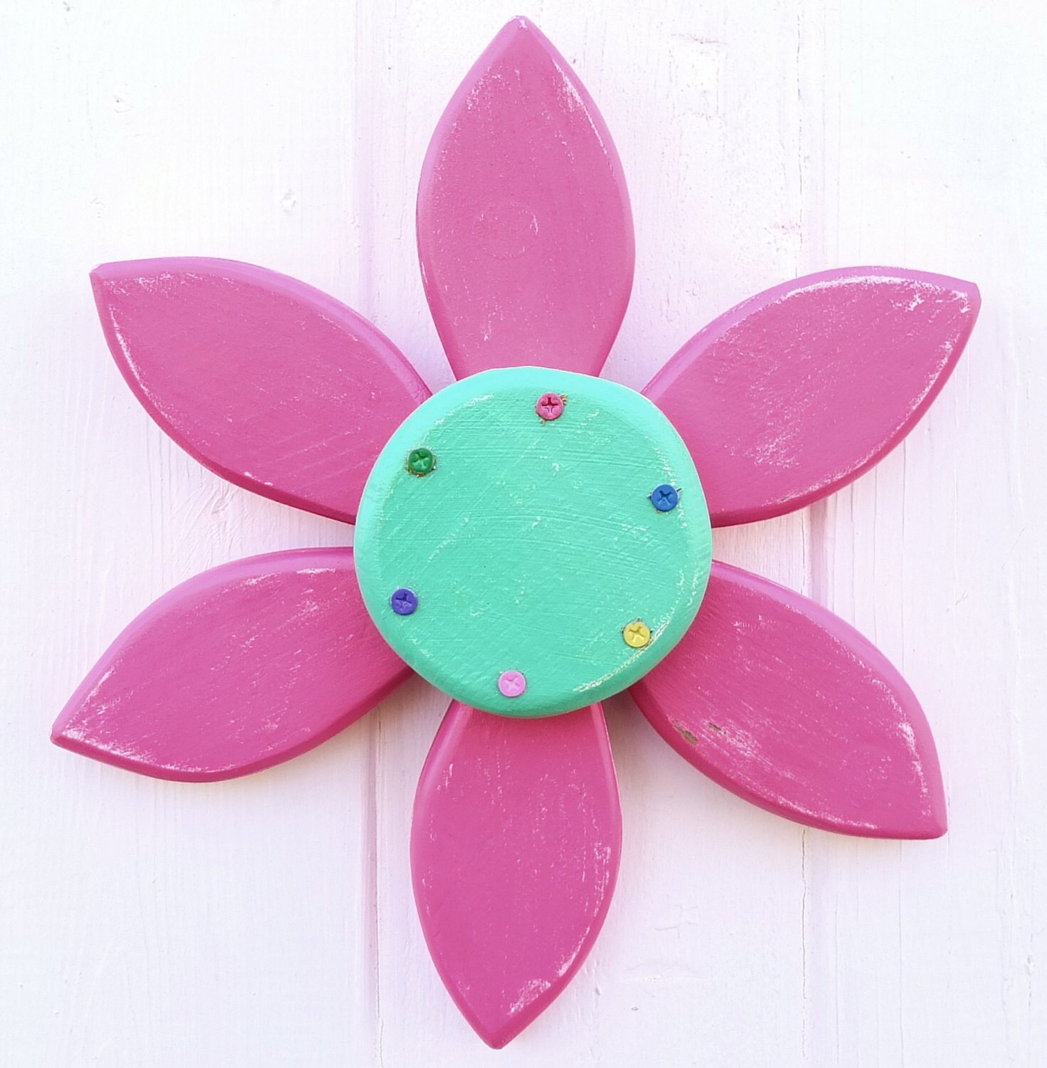 Wooden Flower Wood Wall Art Outdoor Garden by SalvageandBloom
