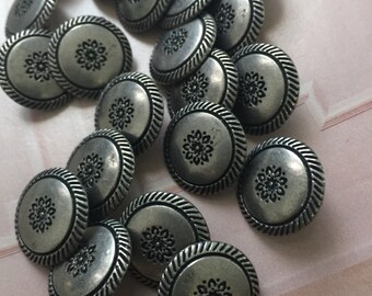 Bulk 22 small metal buttons / shank metal buttons