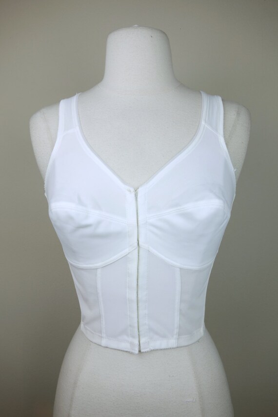 1970s long lone bra Bestform posture support bra white front