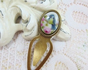 Cameo Bookmark Book Mark Blue Bird Bluebird Victorian Literary Gift