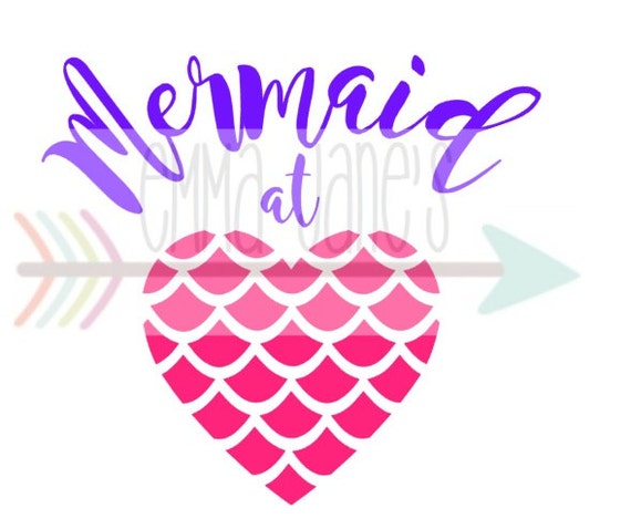 Download MERMAID at Heart SVG Digital Cut File Silhouette