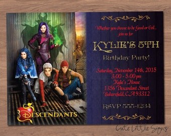Disney Descendants Birthday Invitation Digital Download