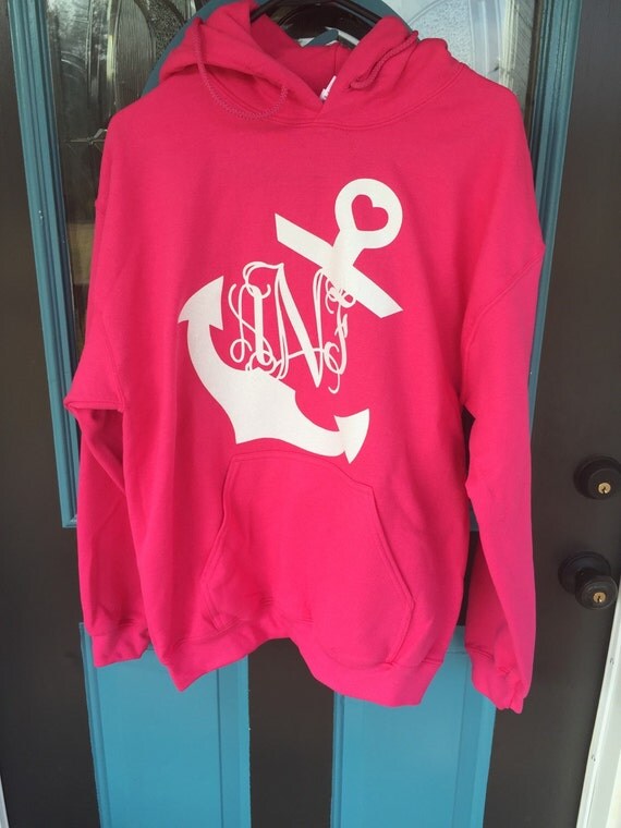 Monogrammed anchor Hoodie Sweatshirt HTV