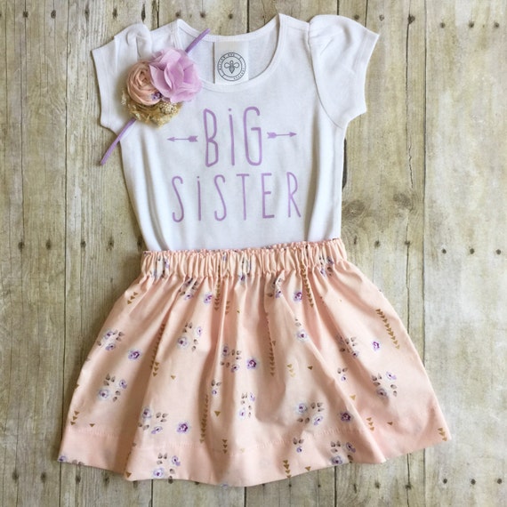 floral big sister girls outfit