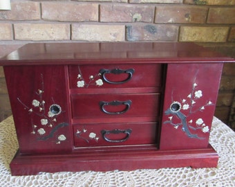 Asian red hand painted jewelry armoire Linux french porno movies