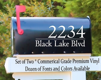 2 Modern Mailbox Decal Address Decal | Set of 2 | Mailbox Decorations | Personalized Decal | Mailbox Sticker | Address Sticker | Gift