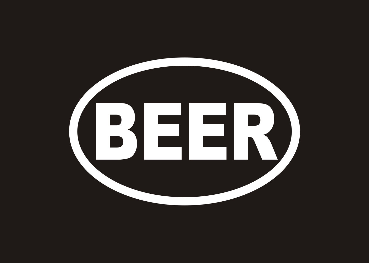 Beer vinyl oval decal, beer decal, beer sticker, oval beer decal, oval