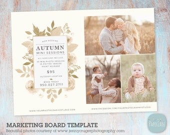 Autumn Marketing Board - Fall/Autumn Mini Sessions - Photoshop template - IW021 - INSTANT DOWNLOAD