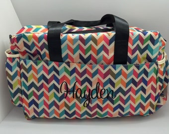 Monogrammed Diaper Bag for girls, Monogram Baby Girl diaper Bag, personalized baby gift, Baby Shower Gift, personalized diaper bag chevron