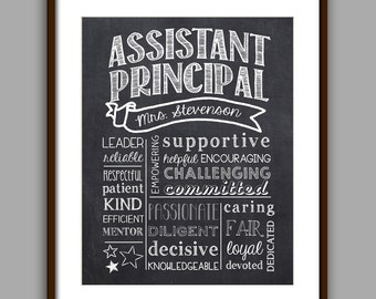 Assistant Principal Gift, Principal Chalkboard Printable, Principal Christmas, Digital File 8x10 JPG File