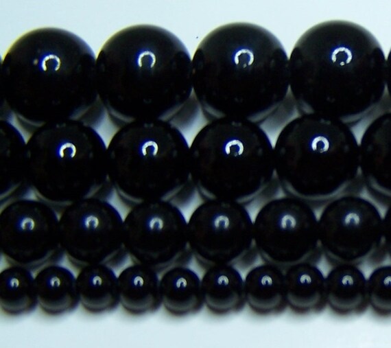 Black Onyx Beads Genuine Real Stone 4mm 6mm 8mm 10mm