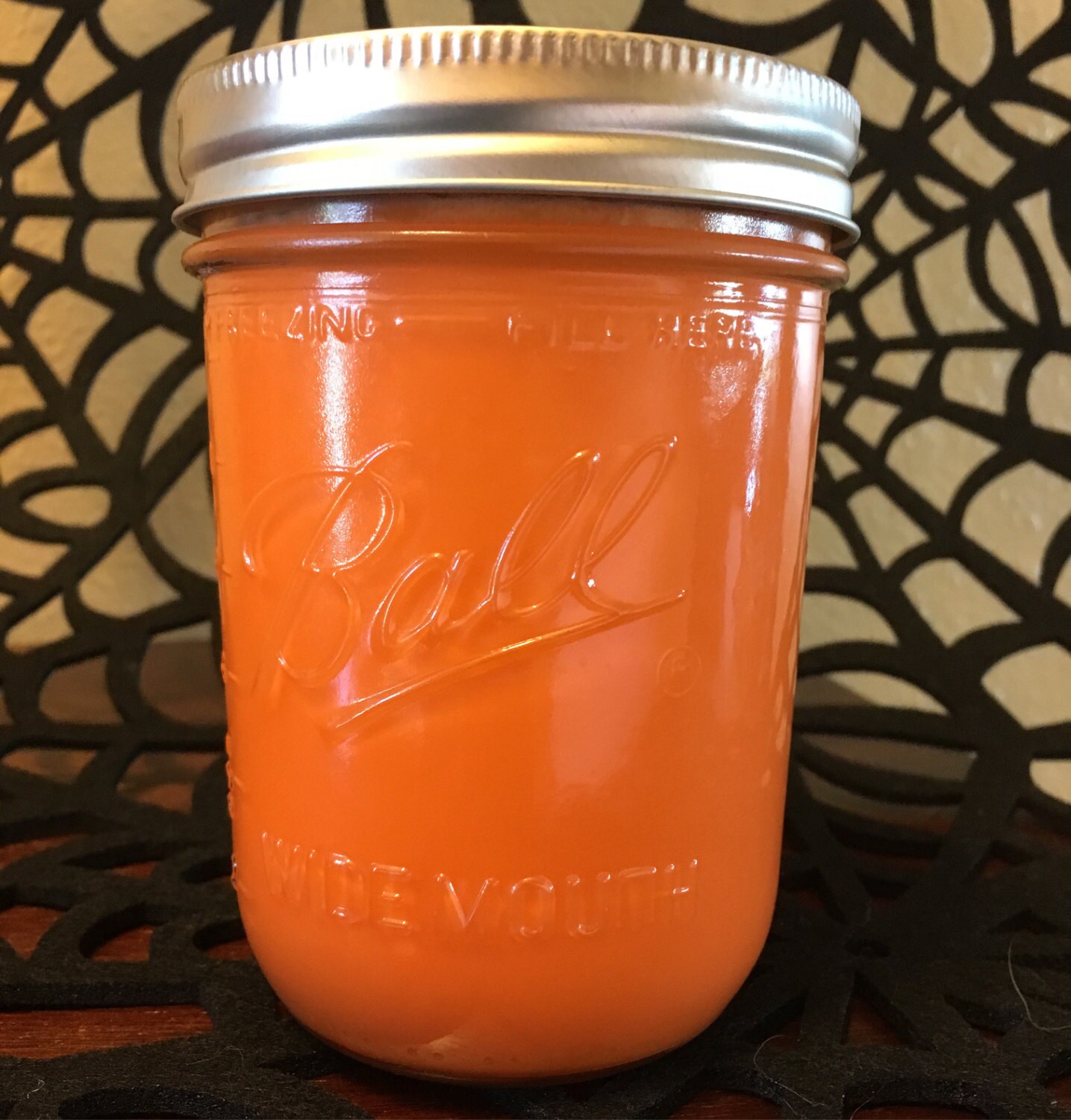 Woodwick Pumpkin 16 oz Soy Candle in Wide Mouth Ball Mason