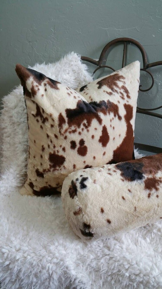 Rustic Western Faux Pony Print Cow Hide Pillow Covers Any
