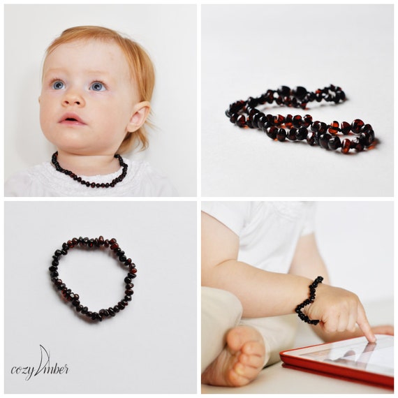 Amber necklace and bracelet for baby amber teething necklace