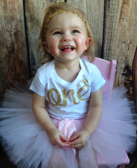 Items similar to Pink and Gold first birthday outfit / Pink and Gold ...