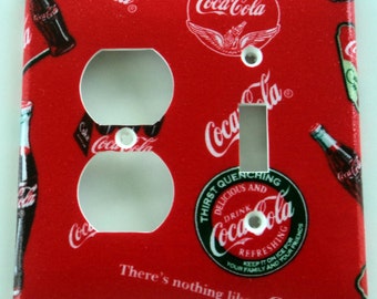 Coke Coca Cola Outlet Single Toggle Light Switch Combo Plate Cover