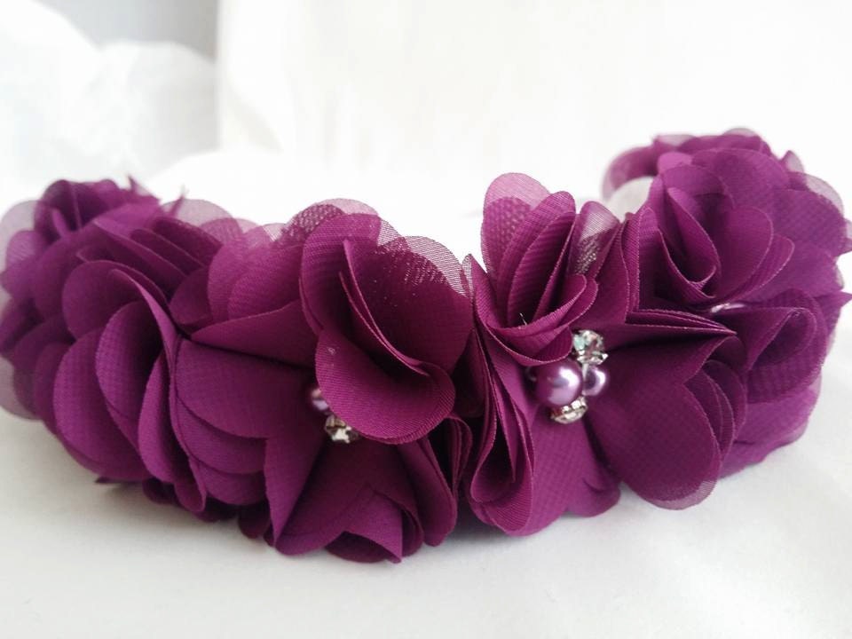 Eggplant Flower Crown Headband/Flower Crown Headband/Flower