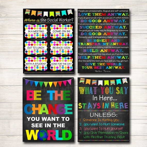 Social Worker Posters Social Worker Gifts Social Work Office