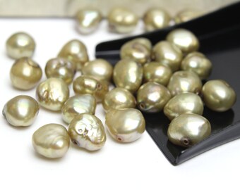 Small Freshwater Pearls in Champagne Color Top Side Drilled 8mm 12pcs