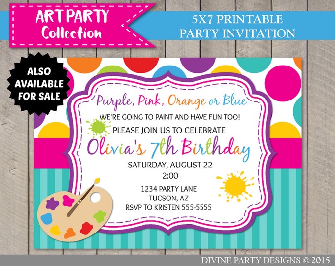 SALE PERSONALIZED Printable 8x10 Art Party Welcome Sign / Personalized with Name / Painting / Art Party Collection / Item #2804