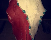 Cow Skull Turquoise Stone Wild Rag