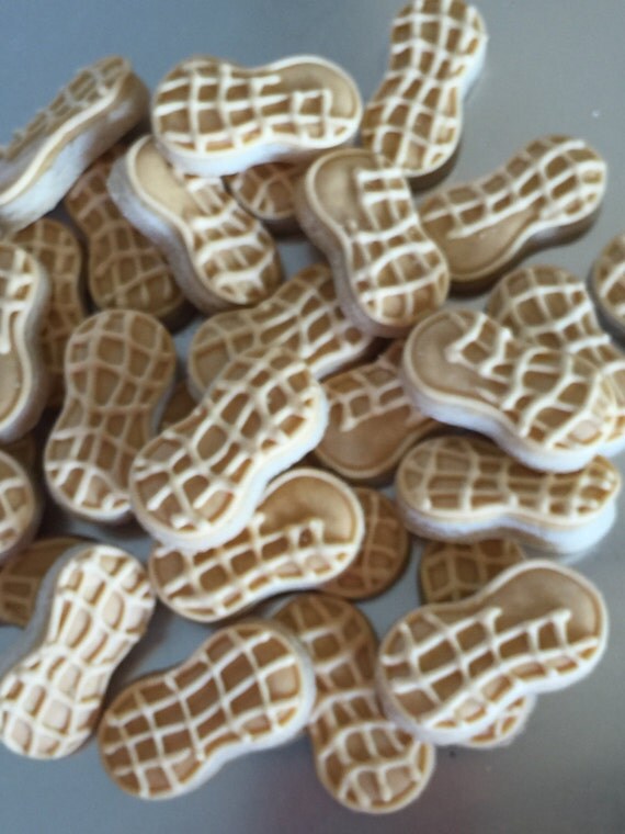 Mini Peanut Shaped Cookies Hand Decorated All Natural Butter