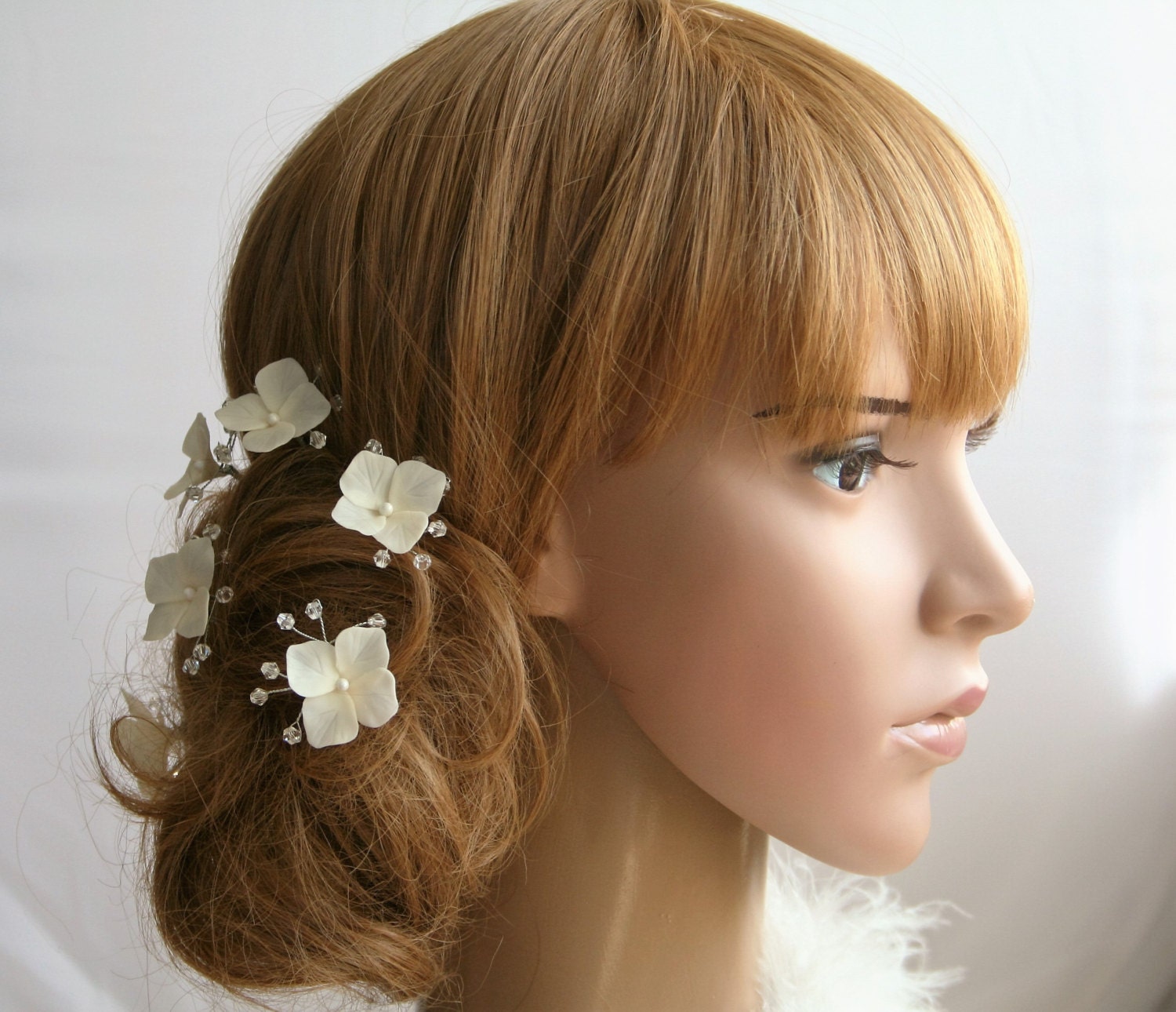 Hydrangea Bridal Hair Pins set Bridal flower hair pin Wedding