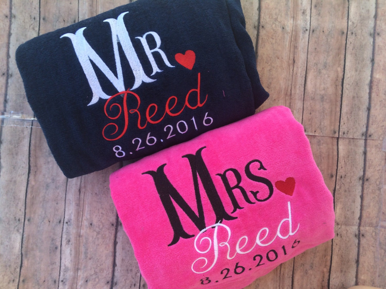Mr Mrs Beach Towel Set Mr and mrs Wedding gift beach