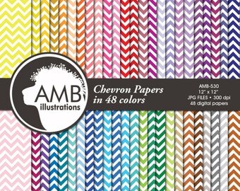 Chevron papers, Chevron Digital paper, 48 Chevron backgrounds, commercial use, scrapbooking backgrounds, AMB-530