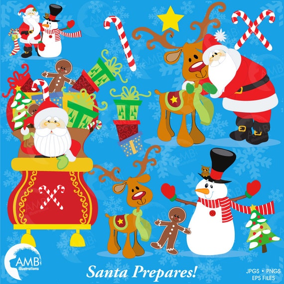 Christmas Clipart, Santa Claus and Reindeer Clipart ...
