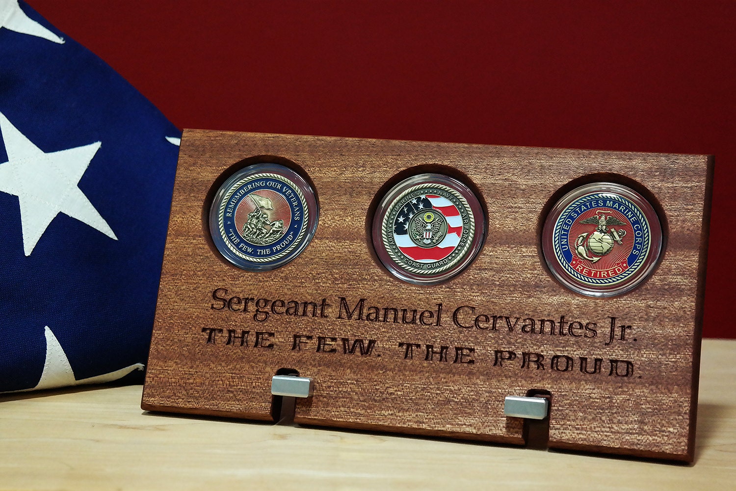 Challenge Coin Display Engraved Military Gift Military 3Coin