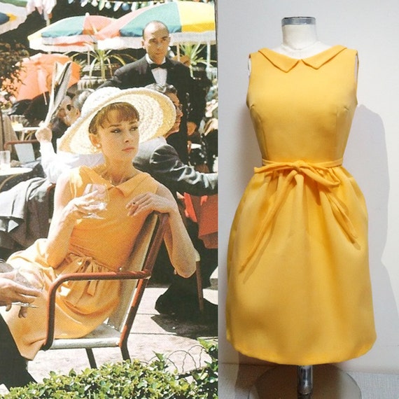 Audrey Hepburn/ Dress/ 60s/ Orange Dress/ 1960's/ Custom