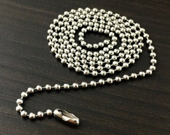 Stainless Steel Ball Chain, Military Style, Men's Chain, Durable Chain,
