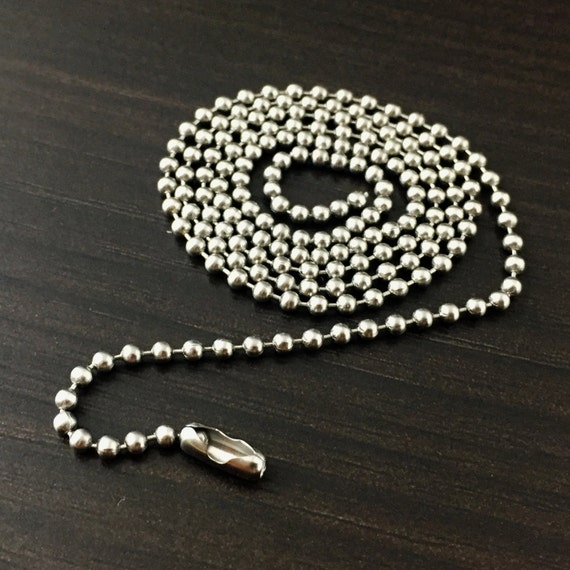 Stainless Steel Ball Chain Military Style Men's Chain