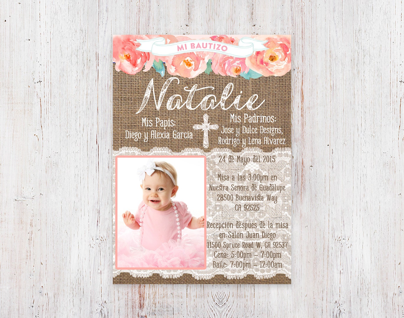 boy baptism invitations Spanish baptism invites invitacion