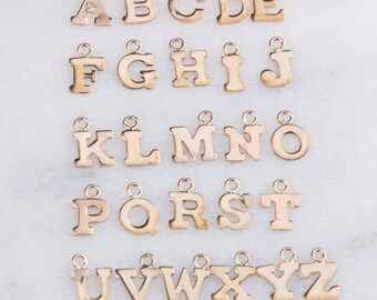 Initial Lettter Charm, Block Style, Charm Findings, Gold Filled Charms, Gold Filled Initials, Gold Block Letter Initial, Customized, CM09LE
