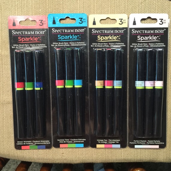 Spectrum Noir Sparkle Glitter Brush Pens 4 Packs 3 Pens