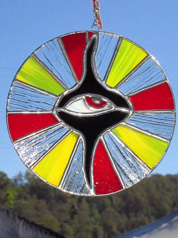 Stained Glass Eye Eye Suncatcher 6 inch round Leadlight